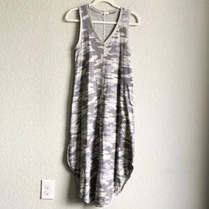 Z Supply Reverie Camo Dress Slub Cotton Grey T Shirt XS
